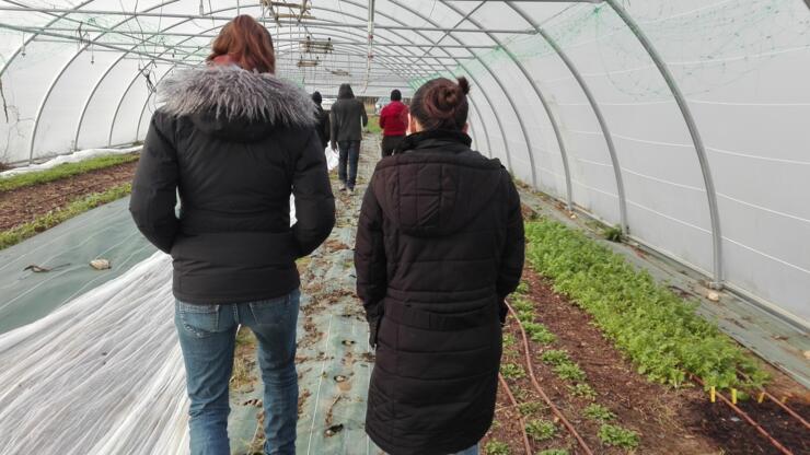 Visite d'une ferme en L C Annecy à Montarlot (77) avec des élus et agents du territoire